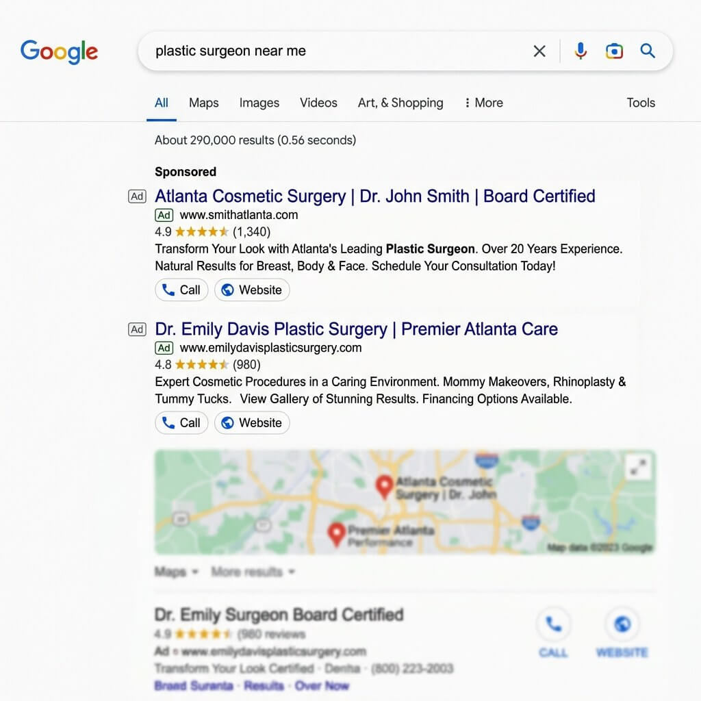 How Plastic Surgery Google Ads Turns Search Intent Into Booked Consultations