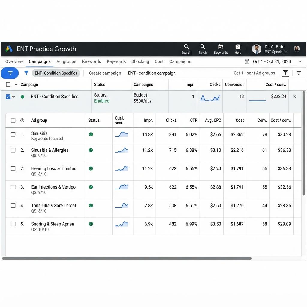 Otolaryngology Google Ads & PPC Management for ENT Practices